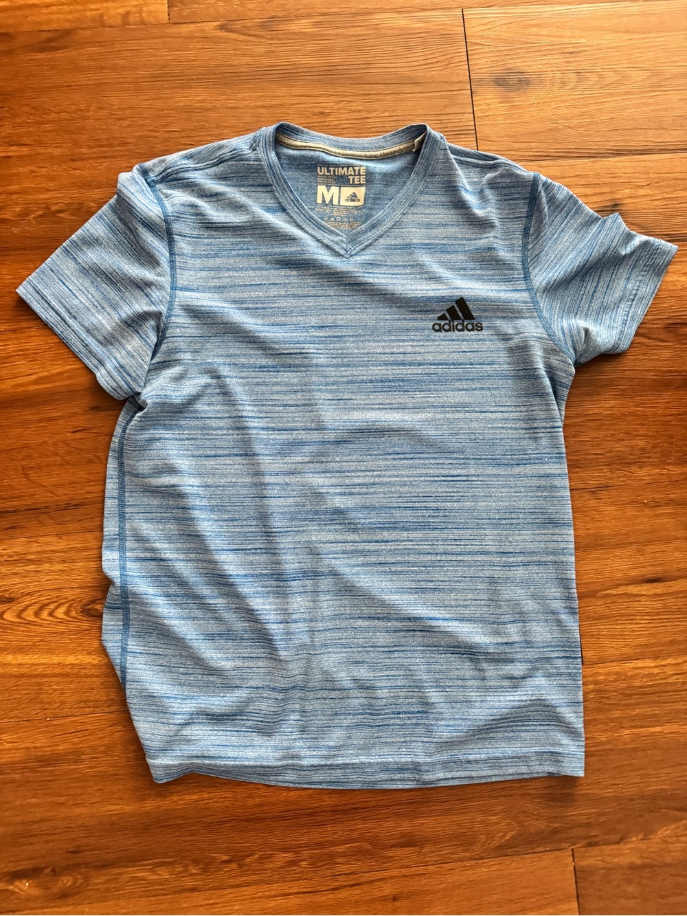 Adidas Blue Climalite Men’s Athletic V-Neck T Shirt Medium